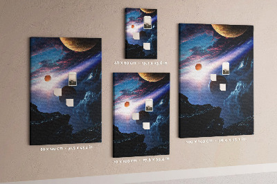 Tablica korkowa ozdobna Kosmiczny krajobraz z planetami i chmurami