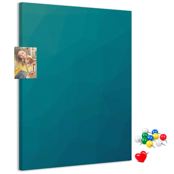 Tablica korkowa ozdobna Geometryczne odcienie niebieskiego w tle