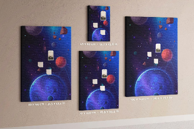 Tablica korkowa ozdobna Kosmiczny krajobraz z planetami i asteroidami