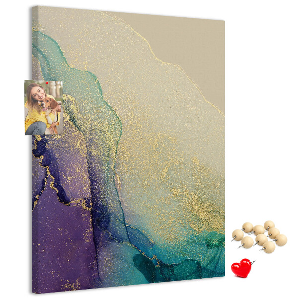Tablica korkowa ozdobna Abstrakcyjny wzór z fioletowymi akcentami