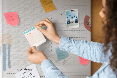 Korkowa tablica Kolorowy planner z abstrakcyjnymi kształtami