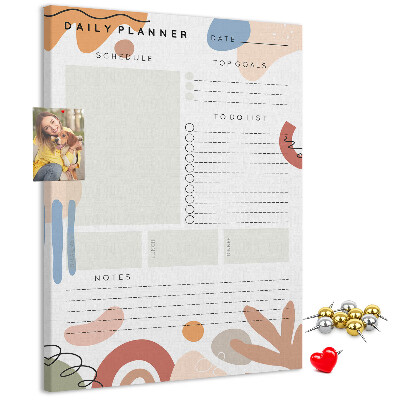 Korkowa tablica Kolorowy planner z abstrakcyjnymi kształtami