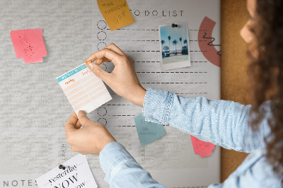 Korkowa tablica Kolorowy planner z abstrakcyjnymi kształtami