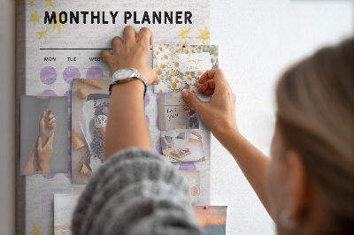 Korkowa tablica Planer miesięczny z kolorowymi kropkami