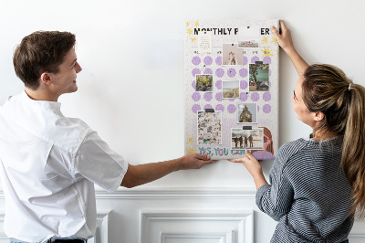 Korkowa tablica Planer miesięczny z kolorowymi kropkami