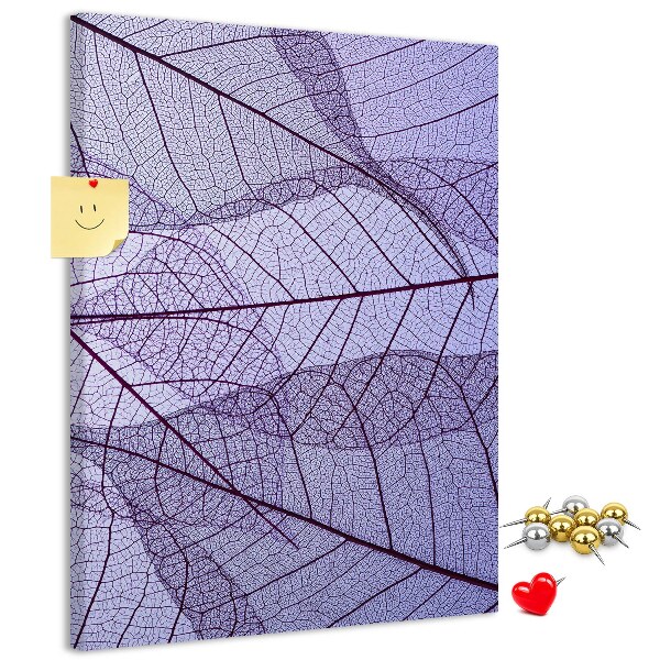 Tablica korkowa ozdobna Delikatne liście w odcieniach fioletu
