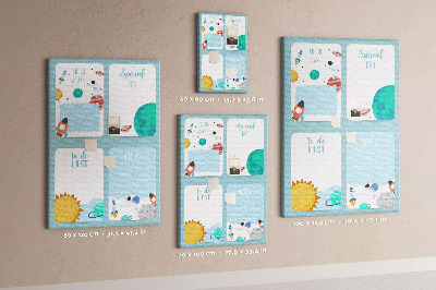Tablica korkowa ozdobna Kosmiczny planner z motywem planetarnym