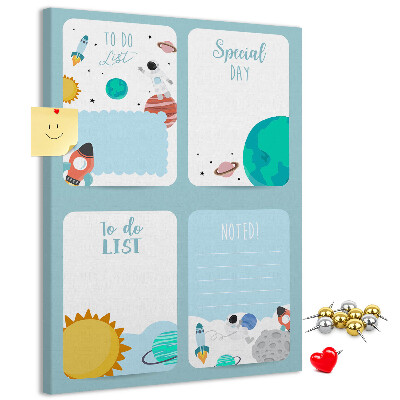 Tablica korkowa ozdobna Kosmiczny planner z motywem planetarnym