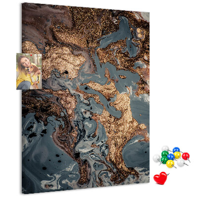 Korkowa tablica Abstrakcyjne fale z metalicznym akcentem