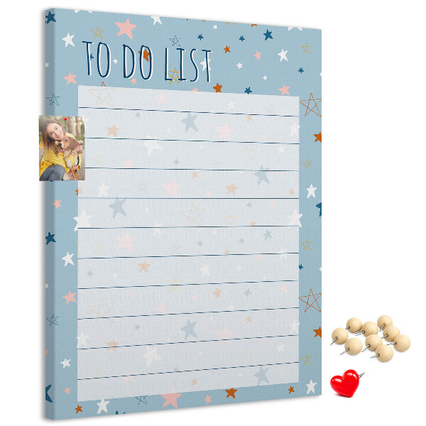 Tablica korkowa ozdobna Gwiezdny motyw na listy do zrobienia