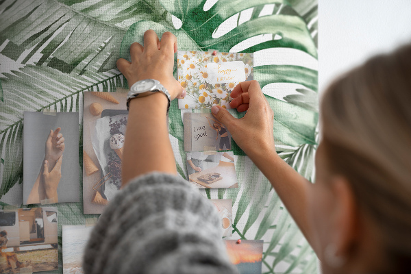 Tablica korkowa na ścianę Tropikalne liście w odcieniach zieleni