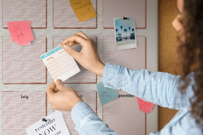 Tablica korkowa ozdobna Kalendarz urodzin z miejscem na notatki