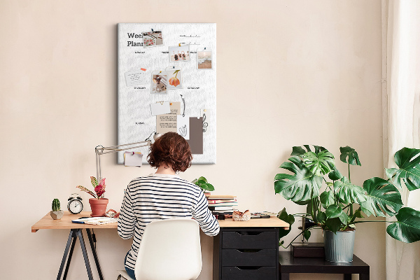 Korkowa tablica Planer tygodniowy z pustymi polami