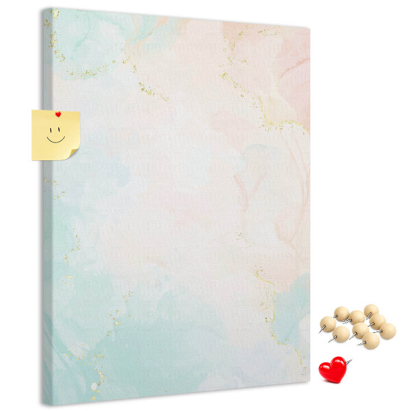 Tablica korkowa ozdobna Delikatne pastelowe plamy z złotymi akcentami