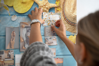 Tablica korkowa ozdobna Lato na plaży z kolorowymi akcesoriami