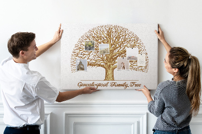 Tablica korkowa Drzewo genealogiczne z rozgałęzionymi konarami