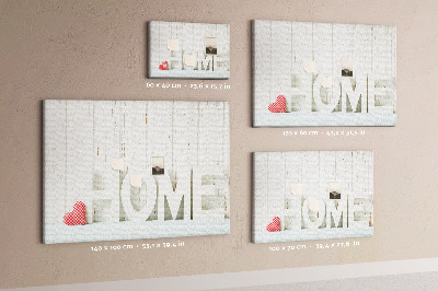 Tablica korkowa Stylowy napis HOME na białym tle