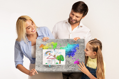 Tablica korkowa ozdobna Kolorowa mapa świata na szarym tle