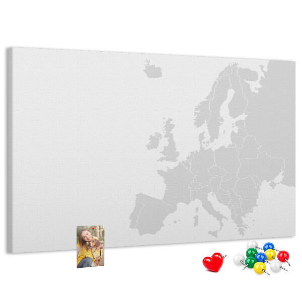 Tablica korkowa ozdobna Mapa Europy do zaznaczania lokalizacji