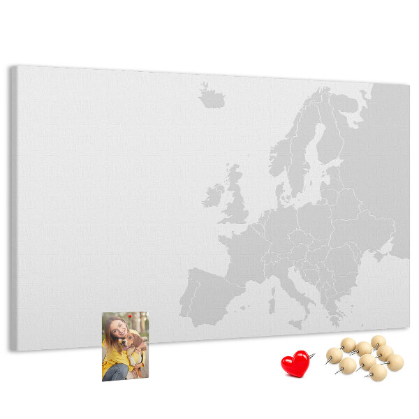 Tablica korkowa ozdobna Mapa Europy do zaznaczania lokalizacji