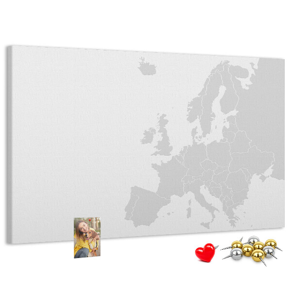 Tablica korkowa ozdobna Mapa Europy do zaznaczania lokalizacji