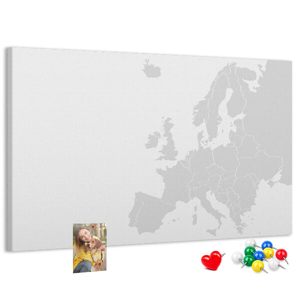 Tablica korkowa ozdobna Mapa Europy do zaznaczania lokalizacji