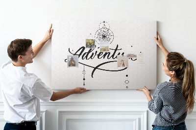 Tablica korkowa Stylizowany napis z motywem podróży