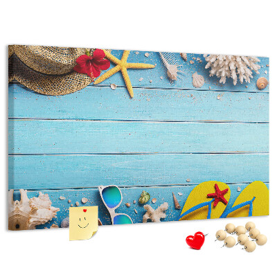Tablica korkowa Letnie wakacje na plaży z akcesoriami