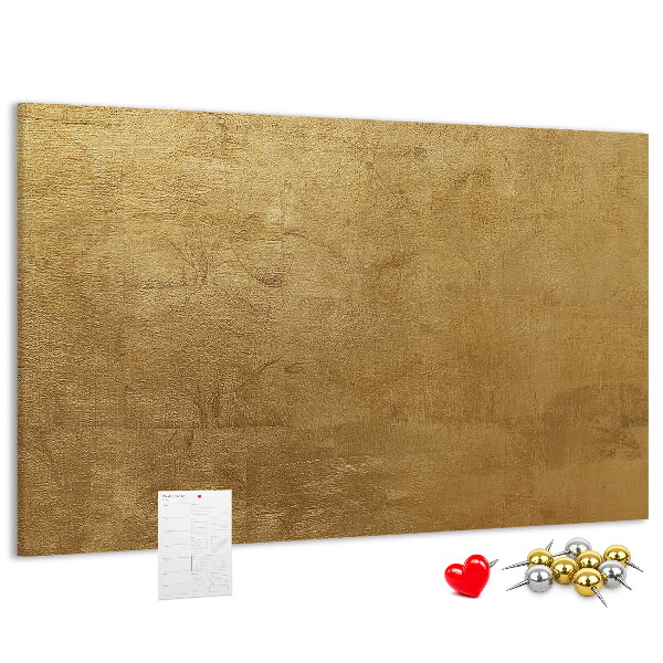 Tablica korkowa Złota tekstura z minimalistycznym stylem.