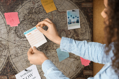 Tablica korkowa z nadrukiem Starożytna mapa świata z detalami geograficznymi