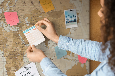 Tablica korkowa Starożytna mapa świata w odcieniach brązu