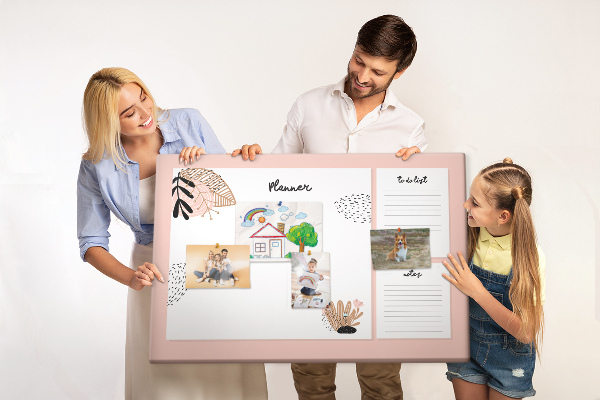 Tablica korkowa z nadrukiem Stylowy planner z roślinnymi akcentami