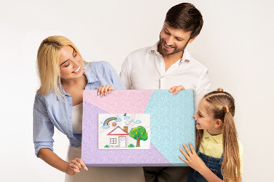 Tablica korkowa ozdobna Geometria pastelowych kształtów w kolorach.
