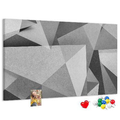 Tablica korkowa ozdobna Abstrakcyjne szaro-czarne geometryczne kształty