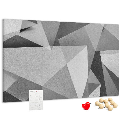 Tablica korkowa ozdobna Abstrakcyjne szaro-czarne geometryczne kształty