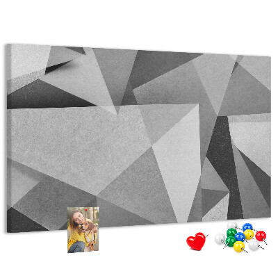 Tablica korkowa ozdobna Abstrakcyjne szaro-czarne geometryczne kształty
