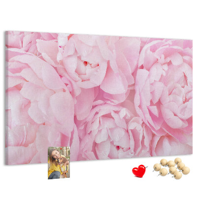 Tablica korkowa Różowe peonie w delikatnym odcieniu.