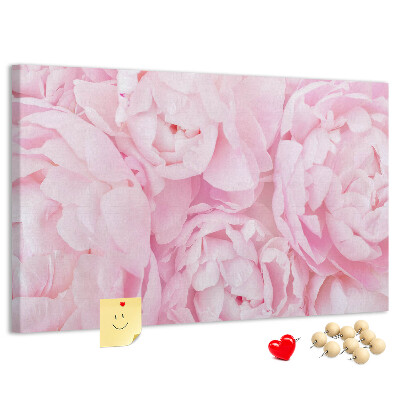 Tablica korkowa Różowe peonie w delikatnym odcieniu.
