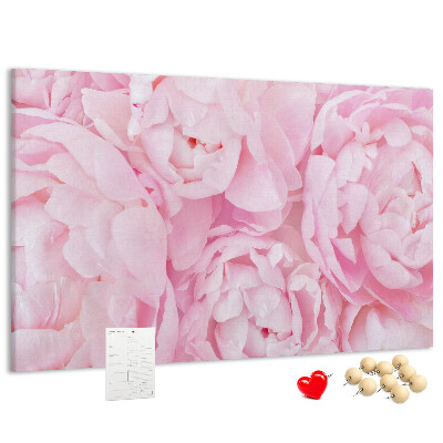 Tablica korkowa Różowe peonie w delikatnym odcieniu.