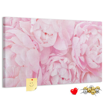 Tablica korkowa Różowe peonie w delikatnym odcieniu.