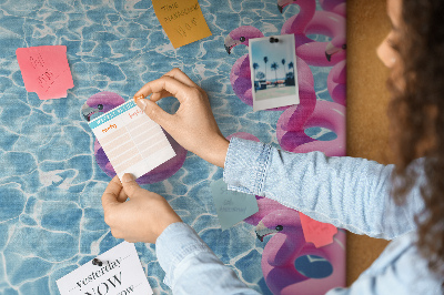 Tablica korkowa ozdobna Różowe flamingi na tle niebieskiej wody