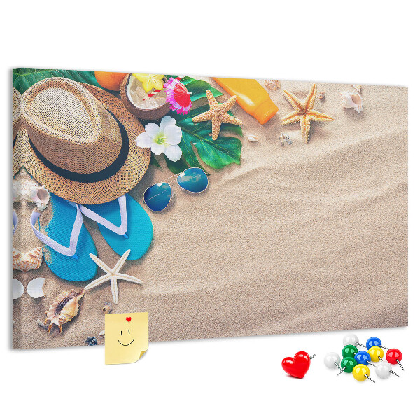 Tablica korkowa Letnie wspomnienia na plaży z akcesoriami