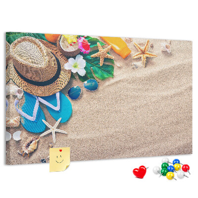 Tablica korkowa Letnie wspomnienia na plaży z akcesoriami