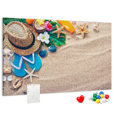Tablica korkowa Letnie wspomnienia na plaży z akcesoriami
