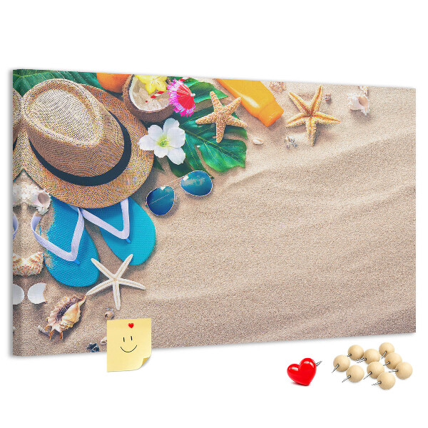 Tablica korkowa Letnie wspomnienia na plaży z akcesoriami