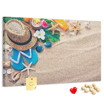 Tablica korkowa Letnie wspomnienia na plaży z akcesoriami