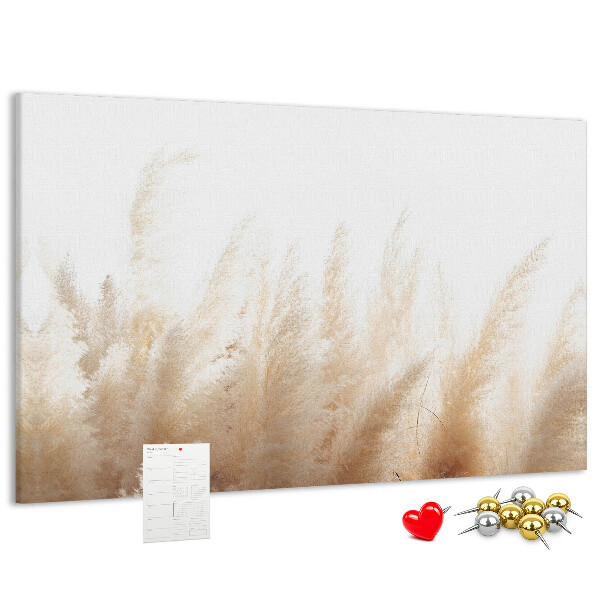 Tablica korkowa z nadrukiem Delikatne trawy na jasnym tle