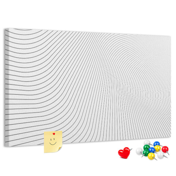 Tablica korkowa Fale linii w minimalistycznym stylu