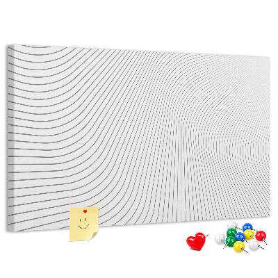 Tablica korkowa Fale linii w minimalistycznym stylu