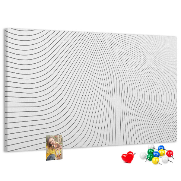 Tablica korkowa Fale linii w minimalistycznym stylu